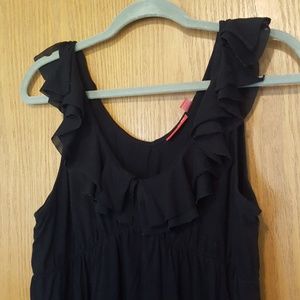 Elle black ruffle empire t-shirt dress